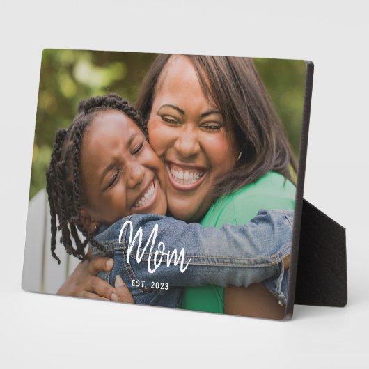 Custom Mom Established Modern Script Photo Fotoplaat (Zijkant)