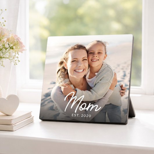 Custom Mom Established Modern Script Photo Fotoplaat