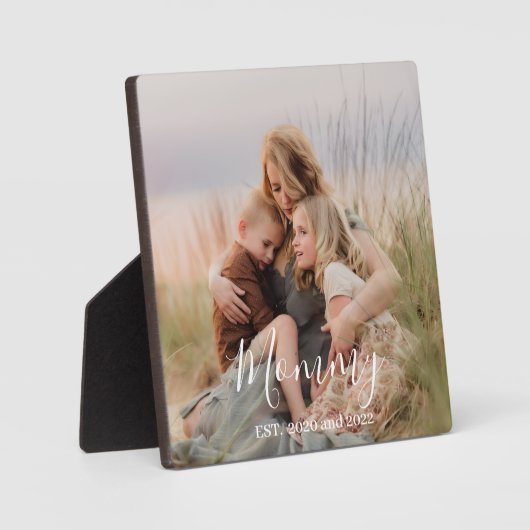 Custom Mom Established Modern Script Photo Fotoplaat (Voorkant)