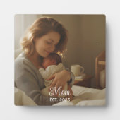 Custom Mom Established Modern Script Photo Fotoplaat (Voorkant)
