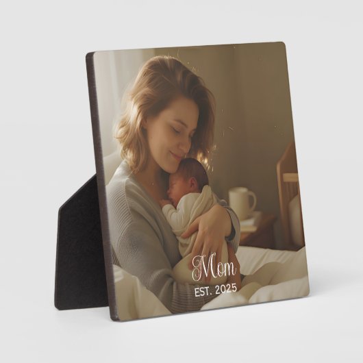 Custom Mom Established Modern Script Photo Fotoplaat (Voorkant)