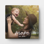 Custom Mom Established Modern Script Photo Fotoplaat (Voorkant)