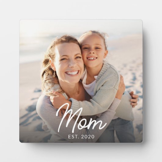 Custom Mom Established Modern Script Photo Fotoplaat (Voorkant)