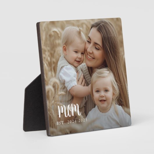 Custom Mom Established Modern Script Photo Fotoplaat (Voorkant)