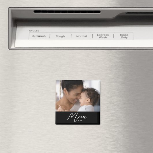 Custom Mom Established Modern Script Photo Magneet (Insitu (Vaatwasser))