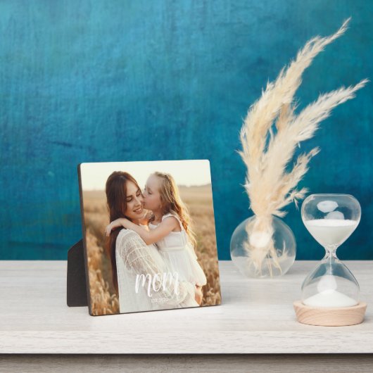 Custom Mom Established Modern Script Photo Plaque Fotoplaat (Insitu)