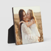 Custom Mom Established Modern Script Photo Plaque Fotoplaat (Voorkant)