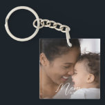 Custom Mom Established Modern Script Photo Sleutelhanger<br><div class="desc">Celebrate your First Mothers Day with this soft modern Script "Custom Mom Established Modern Script Photo Keychain". This Custom Mom Est. Year keychain is the perfect New Mom Gift, and also great for veteran moms. This modern mom style keychain makes a wonderful gift for so many gift occasions, such as...</div>