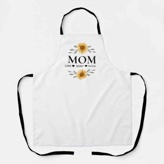 Custom Mom met Kinder namen Moederdag Gift Schort (Voorkant)