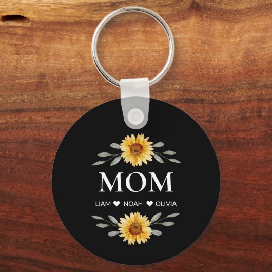 Custom Mom met Kinder namen Moederdag Gift Sleutelhanger (Achterkant)