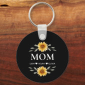 Custom Mom met Kinder namen Moederdag Gift Sleutelhanger (Voorkant)