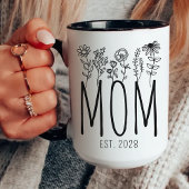 Custom Mom Mug, Floral Coffee Mug for New Moms Mok