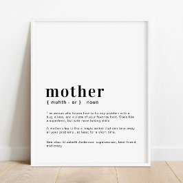 Custom Mom, Mum, Mother Definition Mother's Day Poster