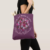 Custom Mom Naam Inspirerend Grappig Bourgogne Roze Tote Bag (Dichtbij)