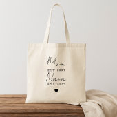 Custom Mom & Nana EST Nieuw Oma Gift Tote Bag