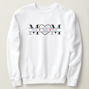 Custom Mom Sweatshirt met Kinder namen in het hart