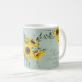 Custom Mom Zonnebloem Bloem 4 tot 8 Kinder Namen Koffiemok (Voorkant rechts)