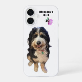 Custom “Momma’s Girl” Dog iPhone 16 Case Hoesje
