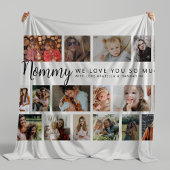 Custom Mommy 18 Photo Collage Fleece Deken