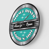 Custom Mom's Retro jaren 1950 Diner Wall Clock - A Grote Klok (Hoek)