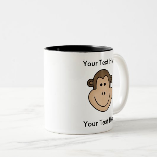 Custom Monkey-Mok - Tweekleurige Koffiemok (Voorkant rechts)
