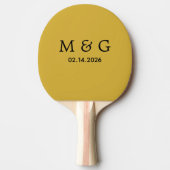 Custom Monogram and Date Personalized M Gold Tafeltennisbatje (Voorkant)