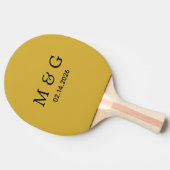Custom Monogram and Date Personalized M Gold Tafeltennisbatje (Zijkant)