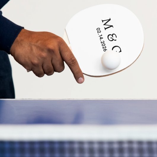 Custom Monogram and Date Personalized Tafeltennisbatje (Insitu)
