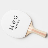 Custom Monogram and Date Personalized Tafeltennisbatje (Zijkant)