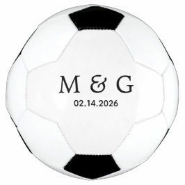 Custom Monogram and Date Personalized Voetbal