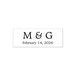 Custom Monogram and Date Personalized Zelfinktende Stempel