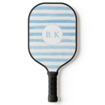 Custom Monogram Blauw Gestreepte Pickleball Paddle