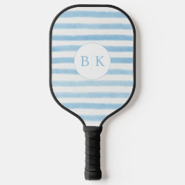 Custom Monogram Blauw Gestreepte Pickleball Paddle
