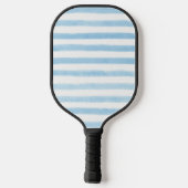 Custom Monogram Blauw Gestreepte Pickleball Paddle (Achterkant)