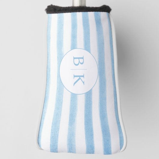 Custom Monogram Blue Striped Golf Head Cover (Draai 90)