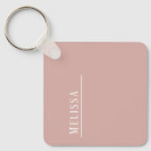Custom monogram, blush roze budget sleutelhanger (Voorkant)