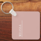 Custom monogram, blush roze budget sleutelhanger (Voorkant)