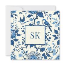 Custom Monogram Chinoiserie Blauw en Wit
