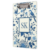 Custom Monogram Chinoiserie Blauw en Wit Klembord (Links)