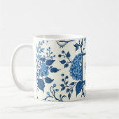 Custom Monogram Chinoiserie Blauw en Wit Koffiemok (Links)