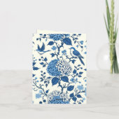 Custom Monogram Chinoiserie Blauw en Wit Notitiekaartje (Achterkant)