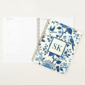 Custom Monogram Chinoiserie Blauw en Wit Planner (Display)