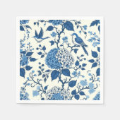 Custom Monogram Chinoiserie Blauw en Wit Servet (Voorkant)