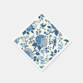 Custom Monogram Chinoiserie Blauw en Wit Servet (Hoek)