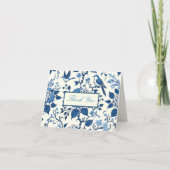 Custom Monogram Chinoiserie Chic, dank u Bedankkaart (Voorkant)