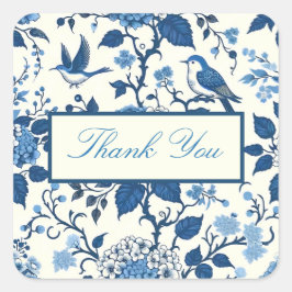 Custom Monogram Chinoiserie Chic, dank u Vierkante Sticker