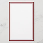 Custom Monogram Cinnamon Rose Border Stationery  Briefpapier (Achterkant)