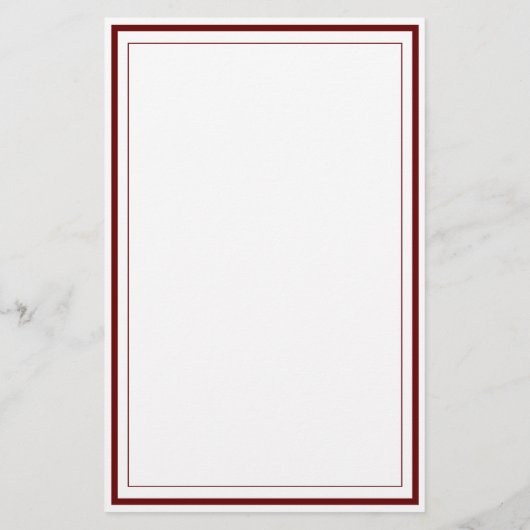Custom Monogram Cinnamon Rose Border Stationery Briefpapier (Achterkant)