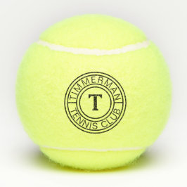 Custom Monogram-Club Name Bold Initial Tennis Ball Tennisballen
