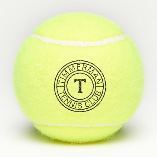 Custom Monogram-Club Name Bold Initial Tennis Ball Tennisballen (Achterkant)